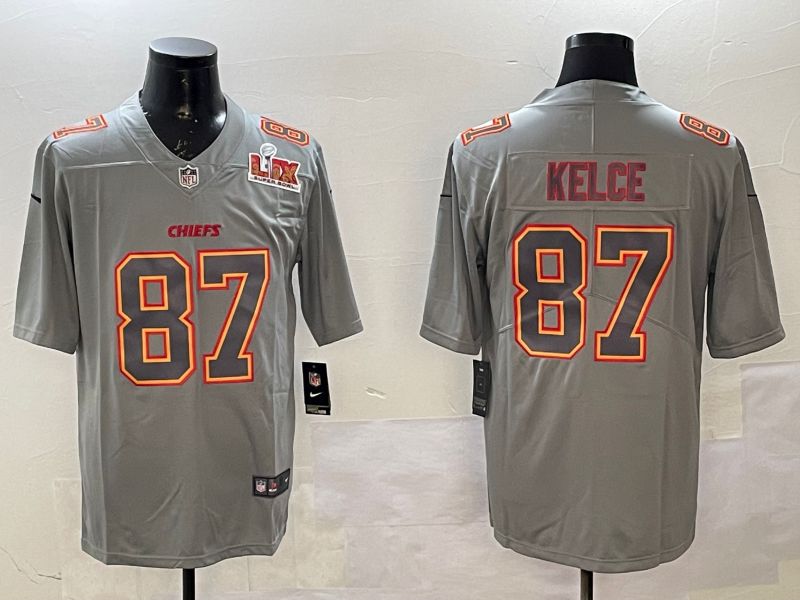 Men Kansas City Chiefs #87 Kelce Grey 2025 Nike Vapor Limited NFL Jersey style 2102->kansas city chiefs->NFL Jersey